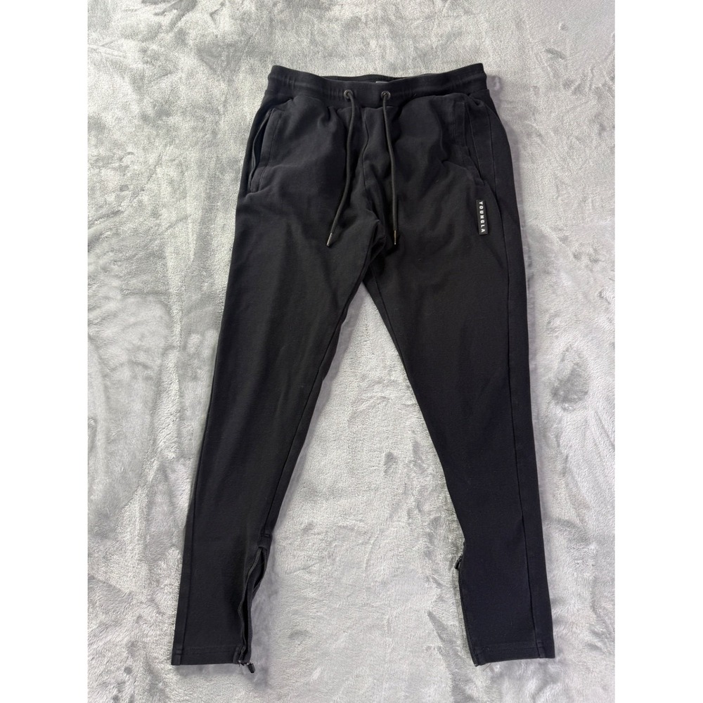YoungLA Pants Mens L Black Tapered Leg Drawstring Elastic Waist
